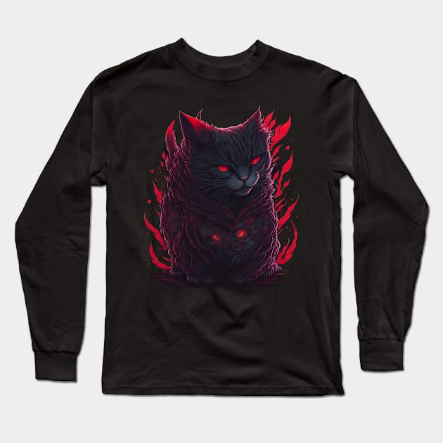 Monster Cat Long Sleeve T-Shirt by Clouth Clothing 